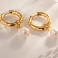 Pearl Hoop Earrings