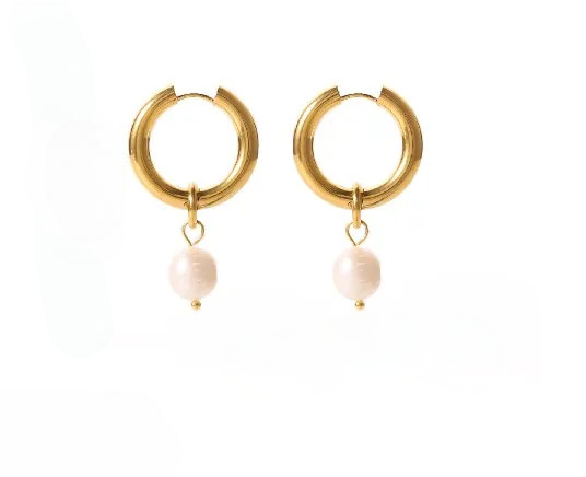 Pearl Hoop Earrings