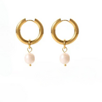 Pearl Hoop Earrings