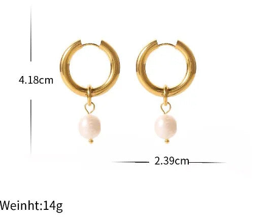 Pearl Hoop Earrings